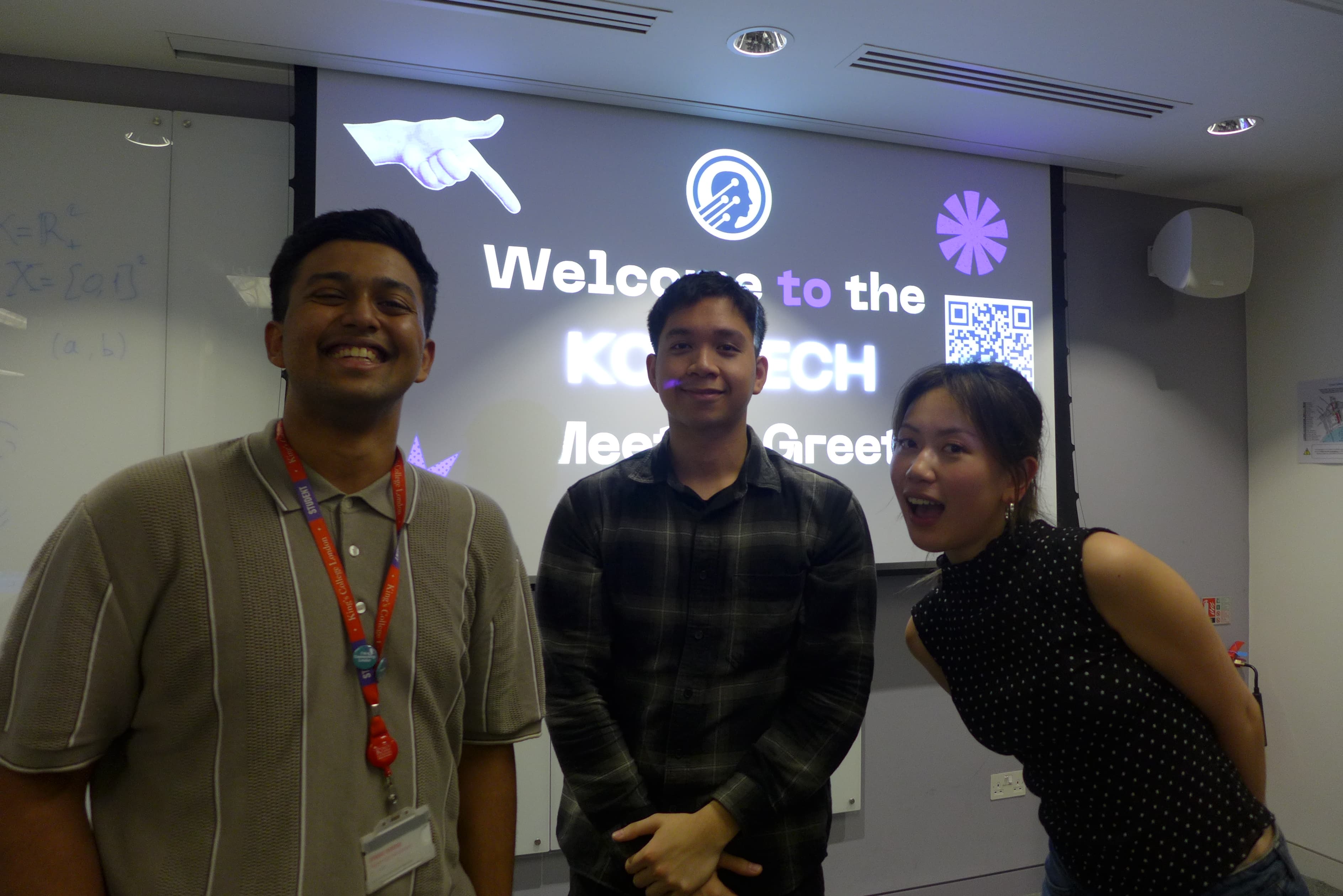 KCL Tech students gathered at a social event